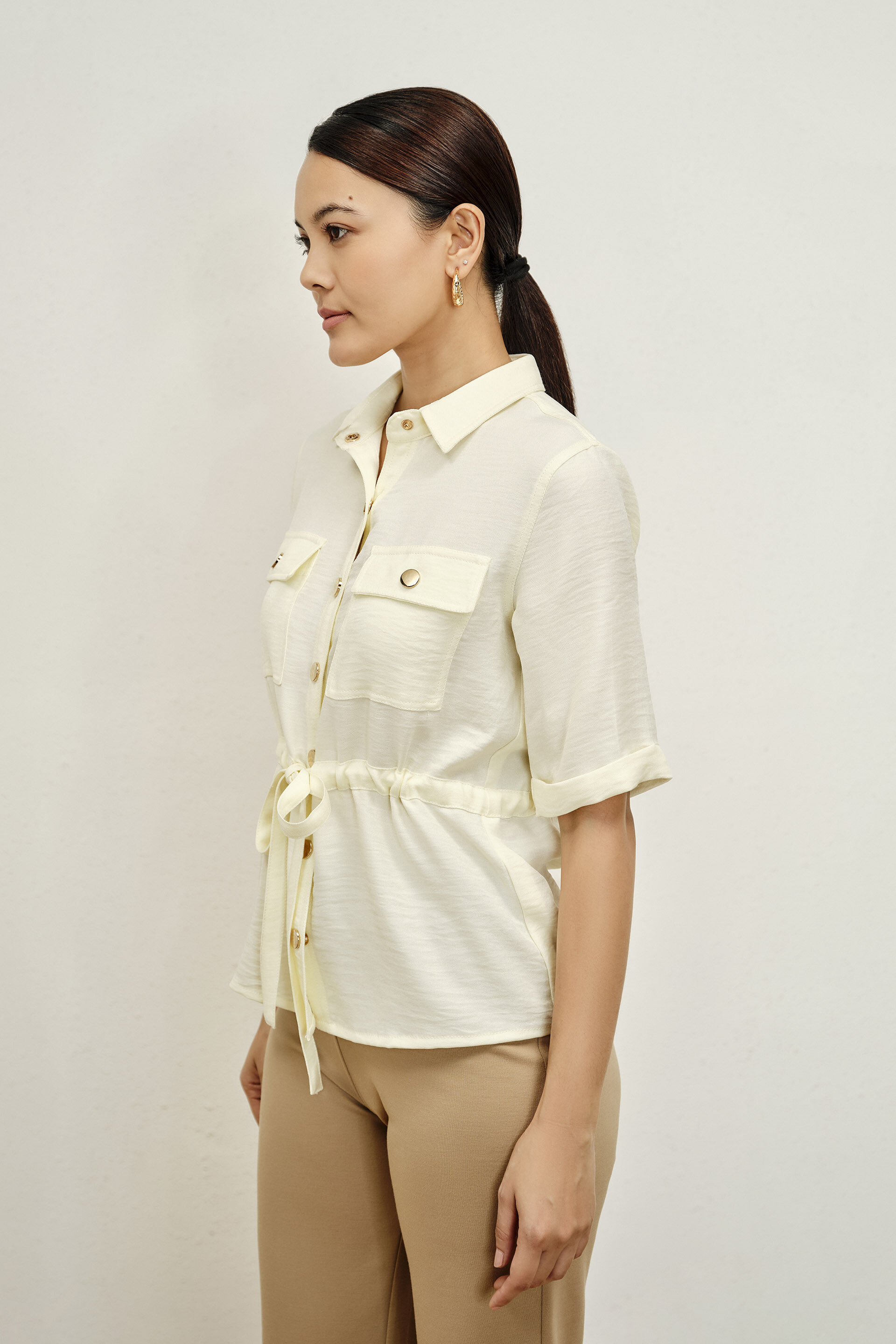 Elin Ecru White Shirt, Off White, image 4